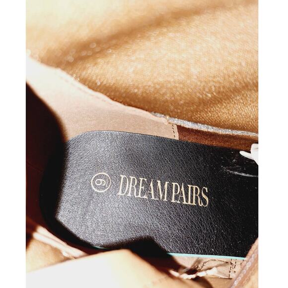 Dream Pairs Over The Knee Caramel Brown Low Sculpted Heel Elastic Band Boots 9 - Picture 6 of 7